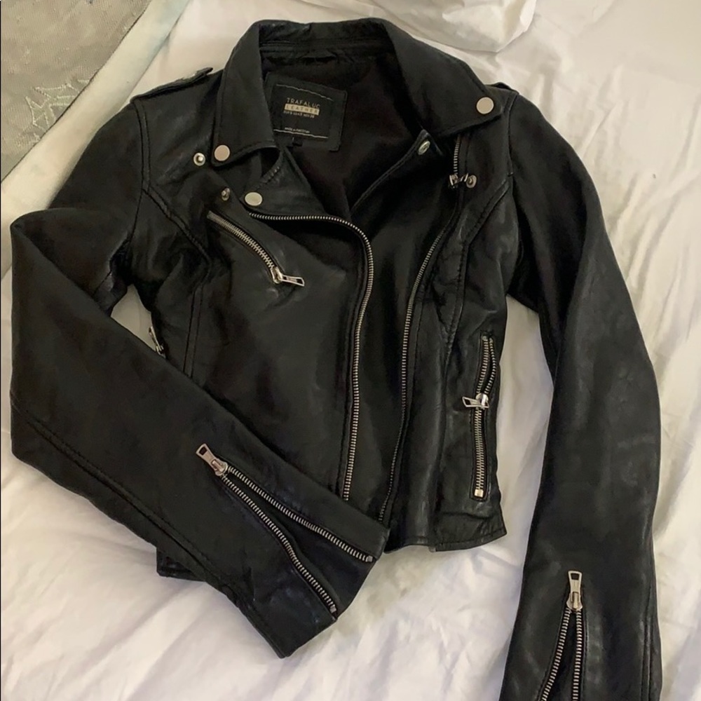 Zara genuine leather jacket